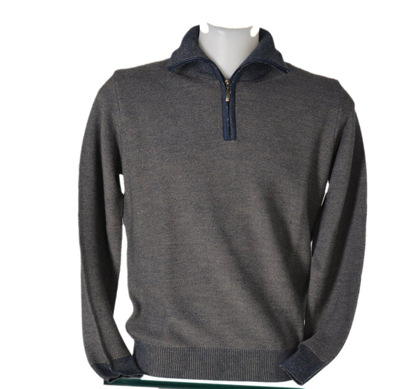 MAGLIONE UOMO MEZZA ZIP POLSINI FASCIA MELANGE MARCA SPORTING MARE ART.1270/30Z