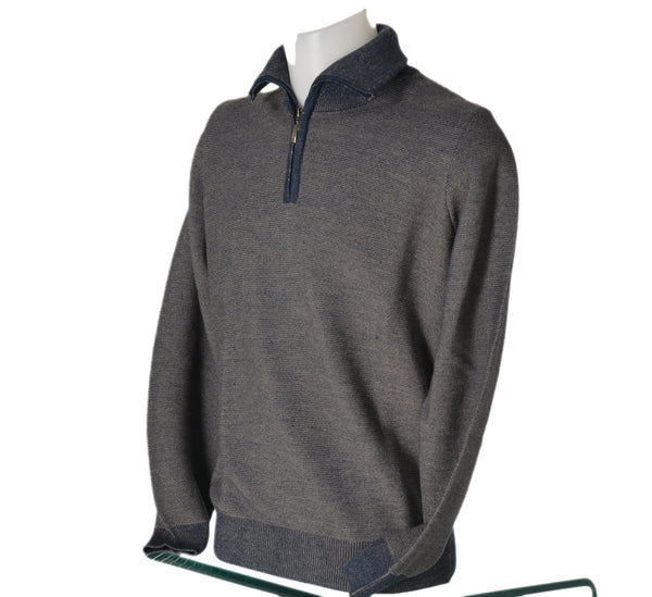 MAGLIONE UOMO MEZZA ZIP POLSINI FASCIA MELANGE MARCA SPORTING MARE ART.1270/30Z