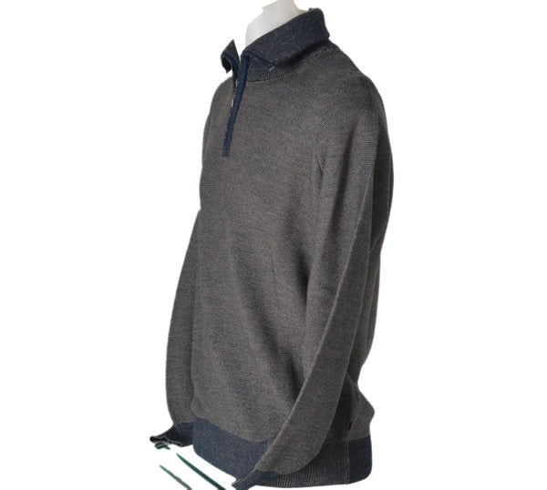 MAGLIONE UOMO MEZZA ZIP POLSINI FASCIA MELANGE MARCA SPORTING MARE ART.1270/30Z