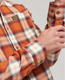 Superdry Camicia Rodrick Check Rusty m4010559a 7us, colore: Arancione