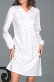 CAMICIA DA NOTTE DONNA TERMO COTONE FIORI PIZZO MARCA OHANA ART.21205