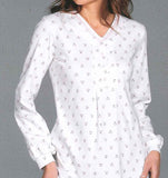 CAMICIA DA NOTTE DONNA TERMO COTONE FIORI PIZZO MARCA OHANA ART.21205