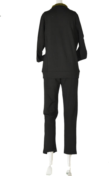 TUTA DONNA ZIP TASCHE RICAMO ELASTICO FELPATA MARCA COVERI ART.DF3199