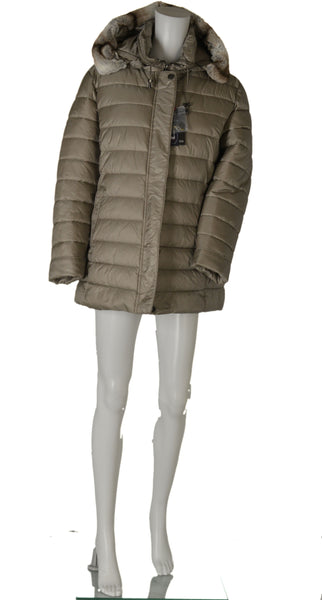 GIACCONE DONNA CONFORMATO ZIP BOTTONI TASCHE COULISSE CAPPUCCIO ECOPELLICCIA MARCA FOUR STREETS ART. T250SP