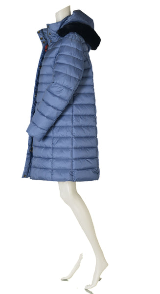 GIACCONE DONNA CONFORMATO ZIP BOTTONI CAPPUCCIO ECOPELLICCIA TASCHE  MARCA FOUR STREETS ART.T251SP