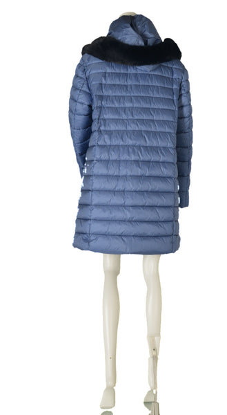 GIACCONE DONNA CONFORMATO ZIP BOTTONI CAPPUCCIO ECOPELLICCIA TASCHE  MARCA FOUR STREETS ART.T251SP