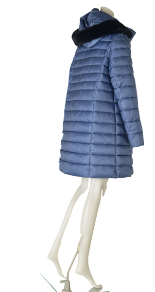 GIACCONE DONNA CONFORMATO ZIP BOTTONI CAPPUCCIO ECOPELLICCIA TASCHE  MARCA FOUR STREETS ART.T251SP