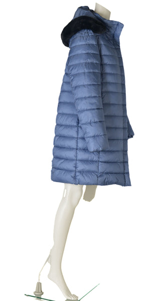 GIACCONE DONNA CONFORMATO ZIP BOTTONI CAPPUCCIO ECOPELLICCIA TASCHE  MARCA FOUR STREETS ART.T251SP