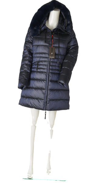 GIACCONE DONNA ZIP TASCHE CAPPUCCIO ECOPELLICCIA COULISSE MARCA FOUR STREETS ART.TB816