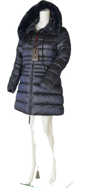 GIACCONE DONNA ZIP TASCHE CAPPUCCIO ECOPELLICCIA COULISSE MARCA FOUR STREETS ART.TB816