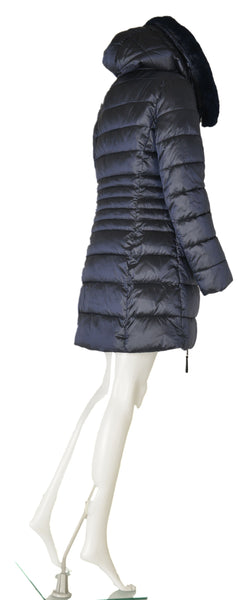 GIACCONE DONNA ZIP TASCHE CAPPUCCIO ECOPELLICCIA COULISSE MARCA FOUR STREETS ART.TB816