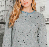 PIGIAMA DONNA FANTASIA POIS SERAFINO PANTALONI POLSINI MARCA NOTTINGHAM ART 37982