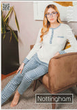 PIGIAMA DONNA SERAFINO TASCHINO PANTALONI FANTASIA MARCA NOTTINGHAM ART 37961