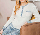 PIGIAMA DONNA SERAFINO TASCHINO PANTALONI FANTASIA MARCA NOTTINGHAM ART 37961