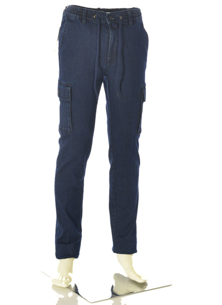 JEANS CARGO UOMO RAGAZZO TASCHE COULISSE ZIP BOTTONE SEA BARRIER ART.BAROLO71