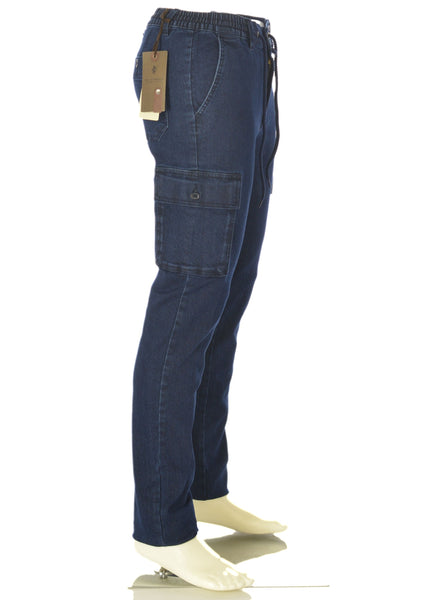JEANS CARGO UOMO RAGAZZO TASCHE COULISSE ZIP BOTTONE SEA BARRIER ART.BAROLO71