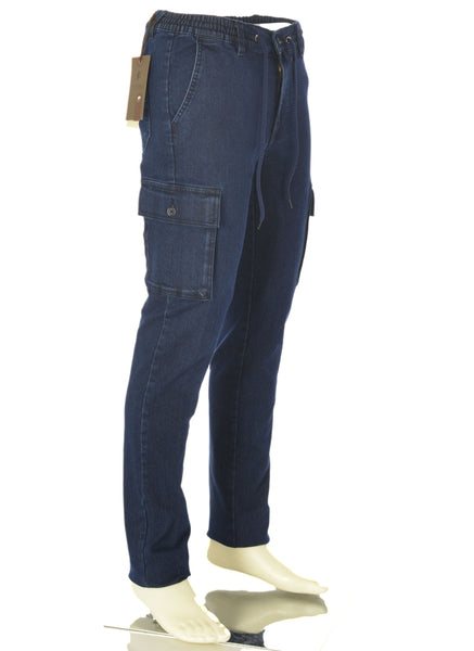 JEANS CARGO UOMO RAGAZZO TASCHE COULISSE ZIP BOTTONE SEA BARRIER ART.BAROLO71