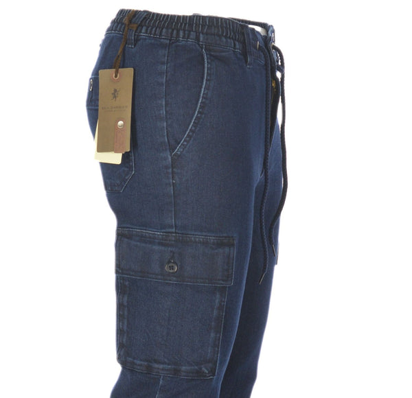 JEANS CARGO UOMO RAGAZZO TASCHE COULISSE ZIP BOTTONE SEA BARRIER ART.BAROLO71