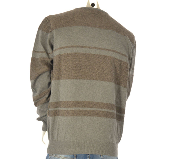 MAGLIONE UOMO GIROCOLLO POLSINI FASCIA RIGHE MARCA 20 TERZI ART.1050 80