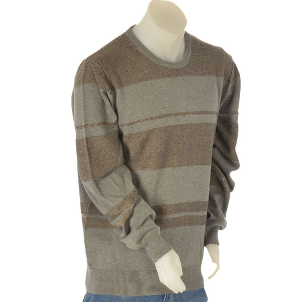 MAGLIONE UOMO GIROCOLLO POLSINI FASCIA RIGHE MARCA 20 TERZI ART.1050 80