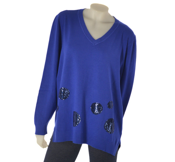MAGLIONE DONNA RAGAZZA CURVY SCOLLO A V VISCOSA MARCA DOLCEMENTE ART.23