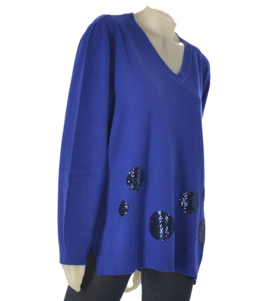 MAGLIONE DONNA RAGAZZA CURVY SCOLLO A V VISCOSA MARCA DOLCEMENTE ART.23
