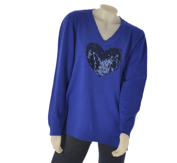 MAGLIONE DONNA RAGAZZA CURVY VISCOSA SCOLLO A V CUORE MARCA DOLCEMENTE ART.10