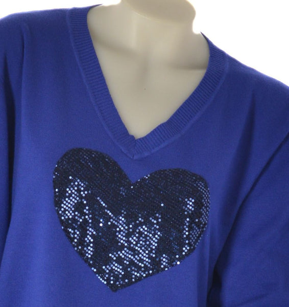 MAGLIONE DONNA RAGAZZA CURVY VISCOSA SCOLLO A V CUORE MARCA DOLCEMENTE ART.10