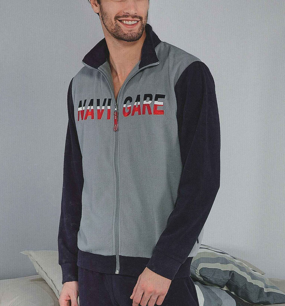 PIGIAMA TUTA UOMO RAGAZZO PILE CALDO APERTO ZIP POLSINI MARCA