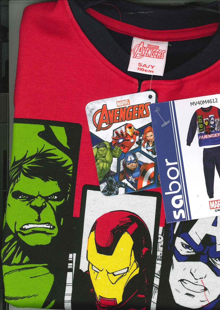 PIGIAMA BAMBINO SABOR AVENGERS MARVEL COTONE FELPATO ART 4612 B Abba MODA