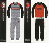 PIGIAMA UOMO TERMO COTONE LUNGO POLSINI LOGO SQUADRA MILAN ART.MI14131