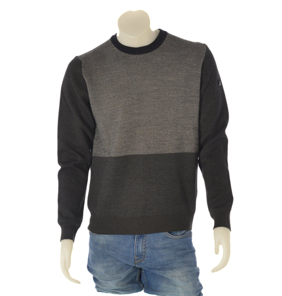 MAGLIONE UOMO NAVIGARE GIROCOLLO BICOLORE POLSINI ART.NVFW220333