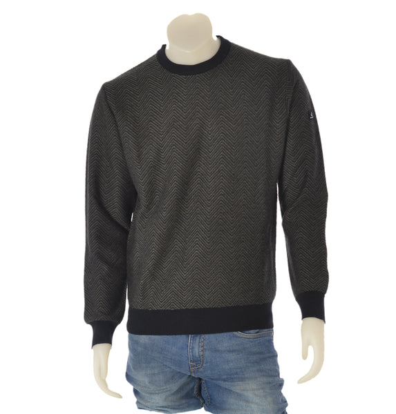 MAGLIONE UOMO MARCA NAVIGARE GIROCOLLO POLSINI LAVORAZIONE ART. NVFW220336