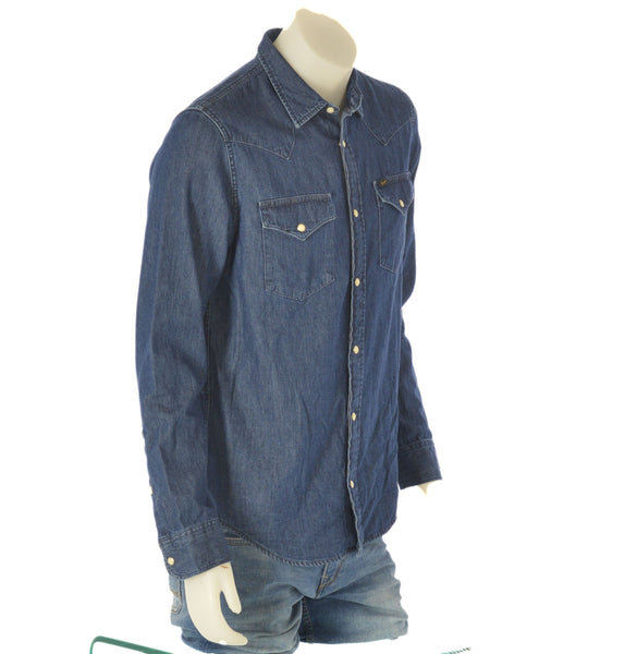 CAMICIA UOMO JEANS AUTOMATICI TASCHE REGULAR STONDATA MARCA LEE ART.L66WCUVK