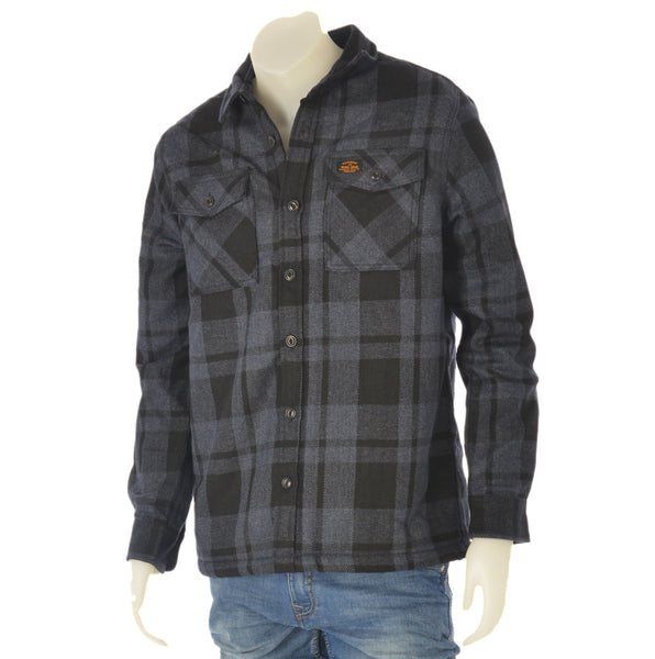 CAMICIA GIACCA UOMO BOTTONI FELPATA SCOZZESE MARCA SUPERDRY ART.M4010548A