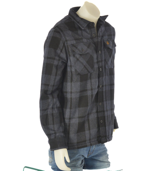 CAMICIA GIACCA UOMO BOTTONI FELPATA SCOZZESE MARCA SUPERDRY ART.M4010548A