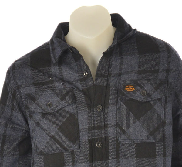 CAMICIA GIACCA UOMO BOTTONI FELPATA SCOZZESE MARCA SUPERDRY ART.M4010548A