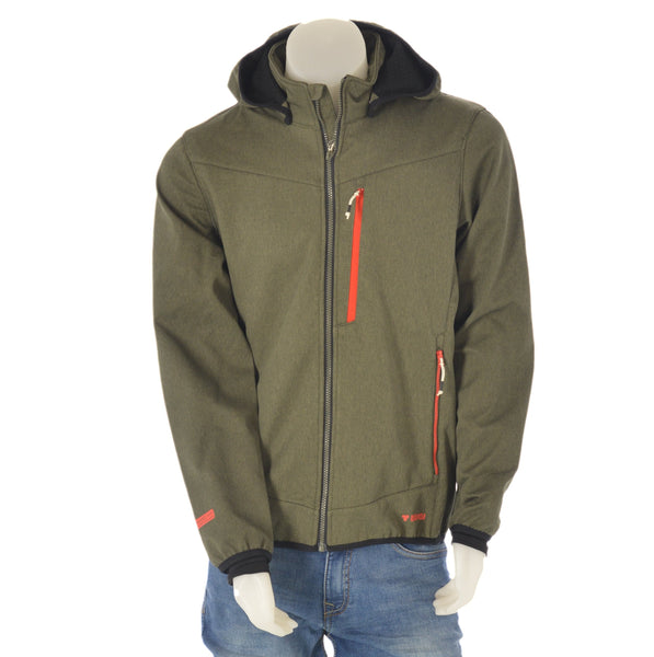 GIACCA UOMO ZIP CAPPUCCIO POLSINO TRASPIRANTE ANTIVENTO MARCA BRUGI ART.N81H