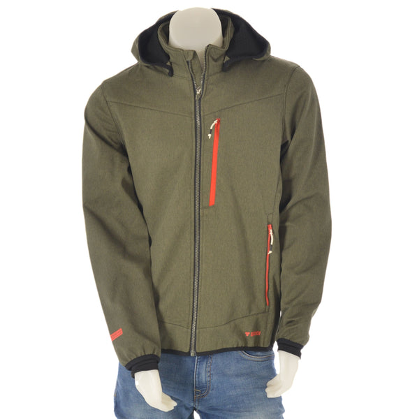 GIACCA UOMO ZIP CAPPUCCIO POLSINO TRASPIRANTE ANTIVENTO MARCA BRUGI ART.N81H