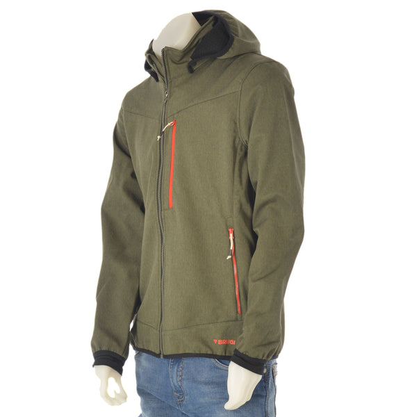 GIACCA UOMO ZIP CAPPUCCIO POLSINO TRASPIRANTE ANTIVENTO MARCA BRUGI ART.N81H
