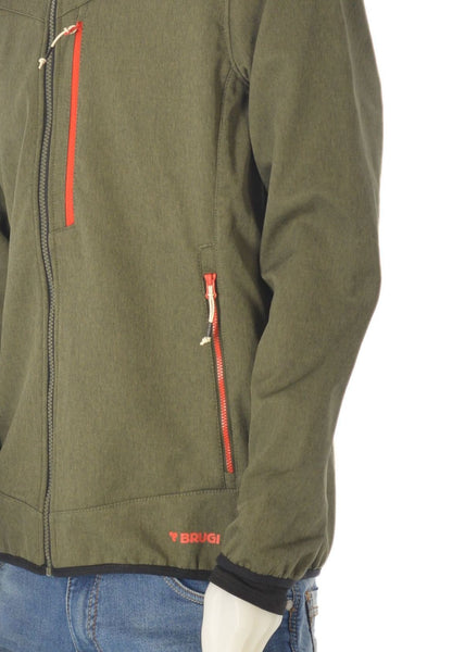 GIACCA UOMO ZIP CAPPUCCIO POLSINO TRASPIRANTE ANTIVENTO MARCA BRUGI ART.N81H