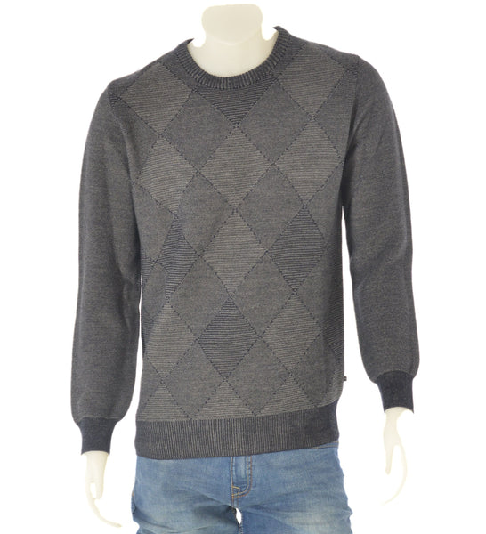 MAGLIONE UOMO GIROCOLLO POLSINI FASCIA ROMBI MARCA SPORTING MARE ART.1260/80