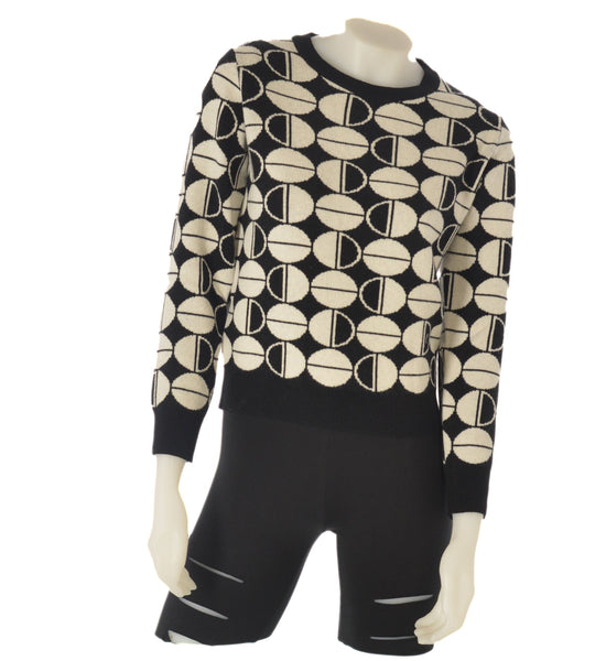 MAGLIONE DONNA GIROCOLLO POLSNI FASCIA FANTASIA MORBIDO CALDO MARCA CAVALLERI BARBARELLA ART.7238
