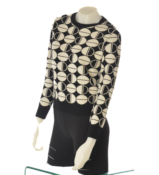 MAGLIONE DONNA GIROCOLLO POLSNI FASCIA FANTASIA MORBIDO CALDO MARCA CAVALLERI BARBARELLA ART.7238