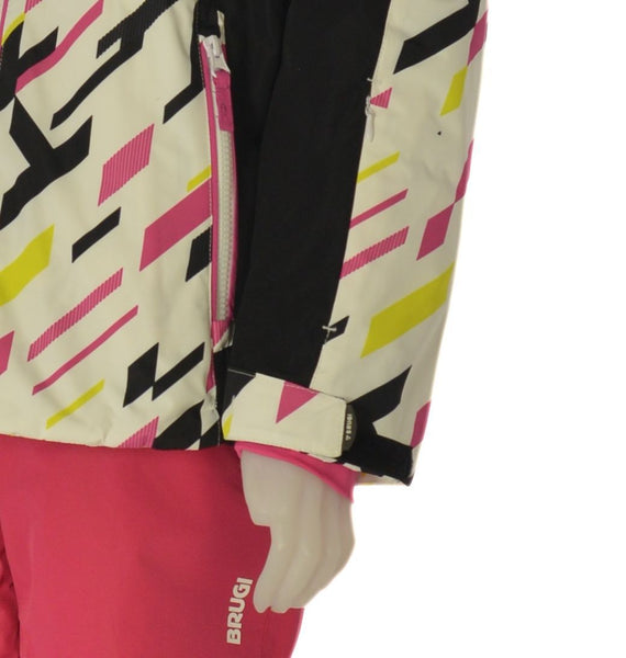 GIACCA SCI RAGAZZA ZIP CAPPUCCIO IMPERMEABILE TRASPIRANTE IDROREPELLENTE ANTIVENTO MARCA BRUGI ART. J319T48H.