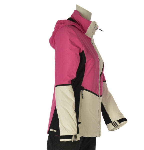 GIACCA SCI DONNA ZIP CAPPUCCIO REGOLARE IMPERMEABILE TRASPIRANTE IDROREPELLENTE ANTIVENTO MARCA BRUGI ART. AE2MT48A