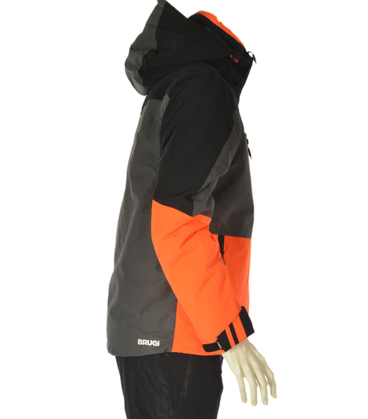 GIACCA SCI UOMO ZIP CAPPUCCIO IMPERMEABILE TRASPIRANTE IDROREPELLENTE ANTIVENTO MARCA BRUGI ART. AG4DT48D