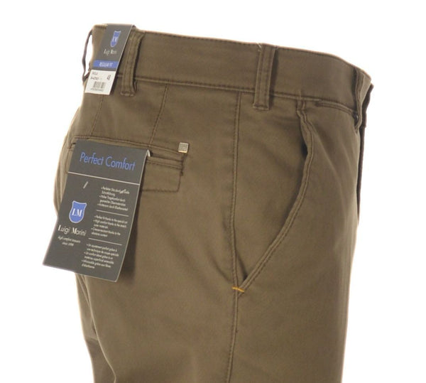 PANTALONI UOMO ZIP GANCIO TASCHE MICRO LAVORAZIONE REGULAR FIT MARCA LUIGI MORINI ART. IMOLA