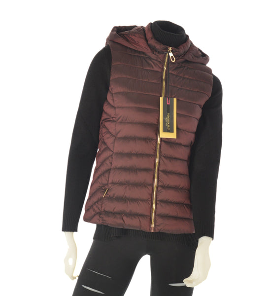 GILET DONNA ZIP CAPPUCCIO TASCHE CANGIANTE MARCA VIRGINIA BLU ART.BIANCA-50C