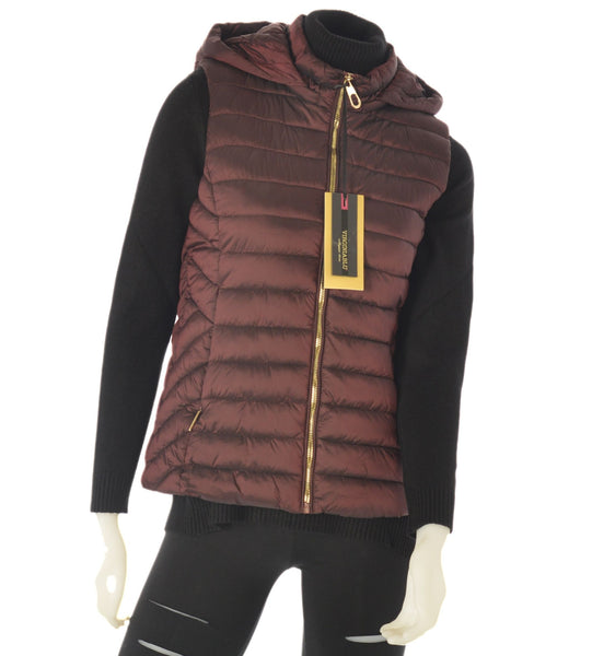 GILET DONNA ZIP CAPPUCCIO TASCHE CANGIANTE MARCA VIRGINIA BLU ART.BIANCA-50C